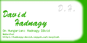 david hadnagy business card