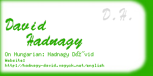 david hadnagy business card